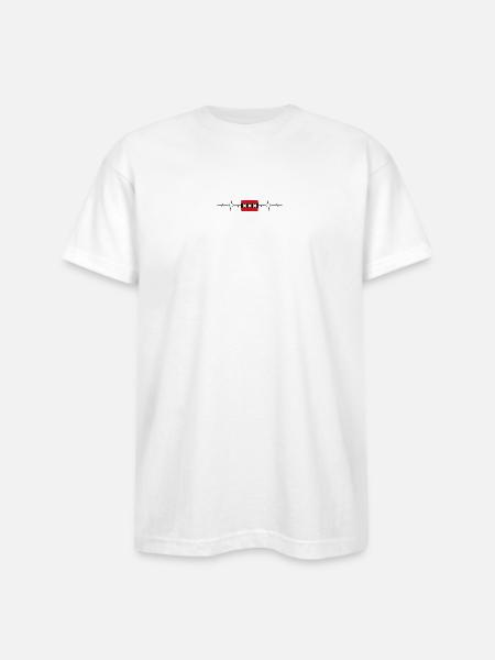 Amsterdam Flag Heartbeat - Bayside Unisex Heavyweight USA Made T-Shirt - white