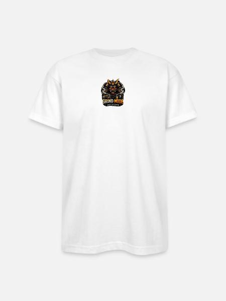 Grind Mode Warrior Hustle - Bayside Unisex Heavyweight USA Made T-Shirt - white