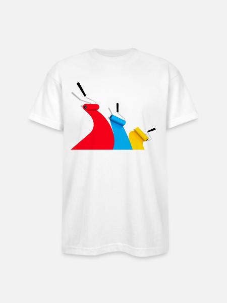 paint rollers - Bayside Unisex Heavyweight USA Made T-Shirt - white