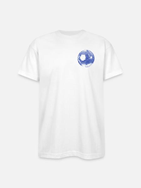 Retro Disco Ball - Bayside Unisex Heavyweight USA Made T-Shirt - white
