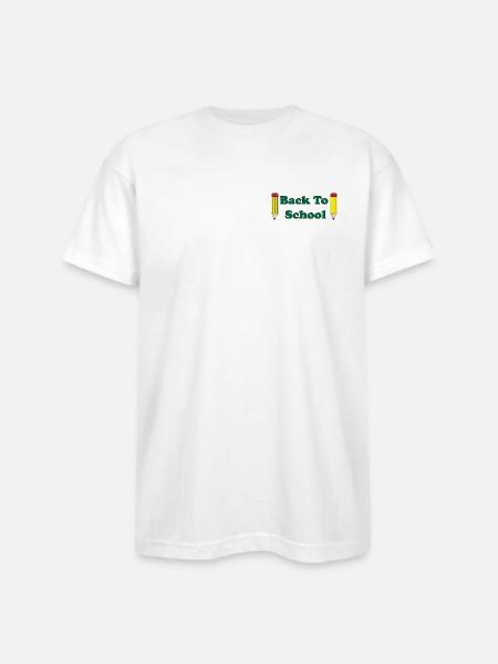 Back to School Pencils - Bayside Unisex Heavyweight USA Made T-Shirt - white