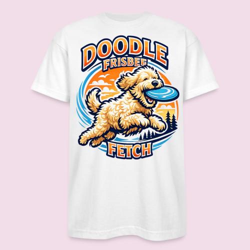 Doodle Frisbee Fetch | Goldendoodle Dog Lover - Bayside Unisex Heavyweight USA Made T-Shirt