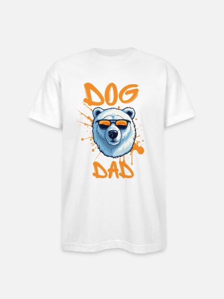 Dog Dad Graffiti Bear funny dogs  - Bayside Unisex Heavyweight USA Made T-Shirt - white