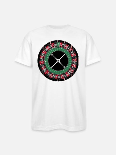 Roulette Wheel - Bayside Unisex Heavyweight USA Made T-Shirt - white