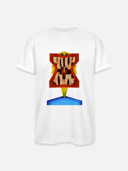 Crazy Face - Bayside Unisex Heavyweight USA Made T-Shirt - white