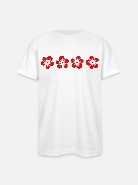 hawaii hibiscus flower - Bayside Unisex Heavyweight USA Made T-Shirt - white