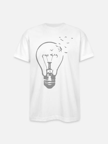 Broken Light - Bayside Unisex Heavyweight USA Made T-Shirt - white