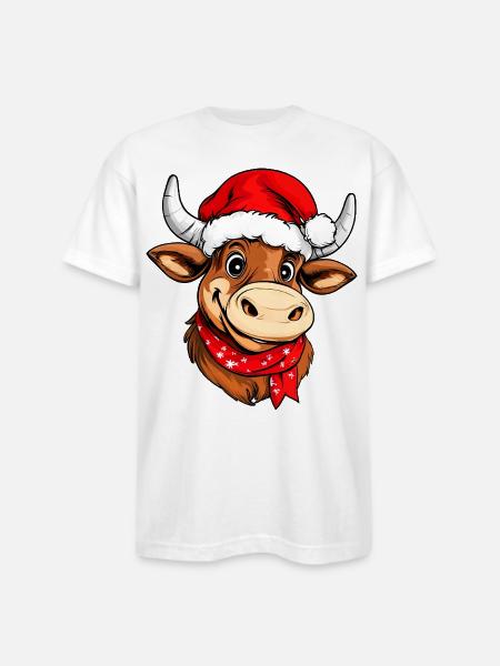 Christmas bulls - Bayside Unisex Heavyweight USA Made T-Shirt - white