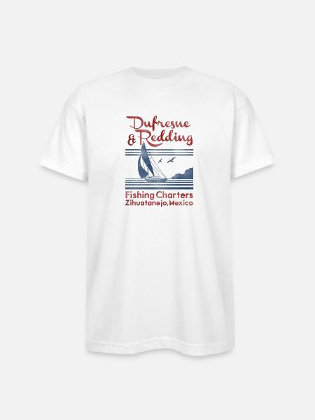 Dufresne and Redding Fishing Charters - Bayside Unisex Heavyweight USA Made T-Shirt - white