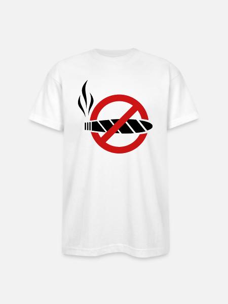 No smoking - cigar - Bayside Unisex Heavyweight USA Made T-Shirt - white
