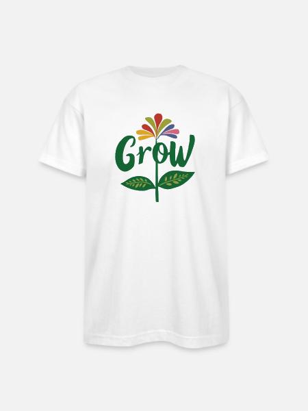 grow - Bayside Unisex Heavyweight USA Made T-Shirt - white