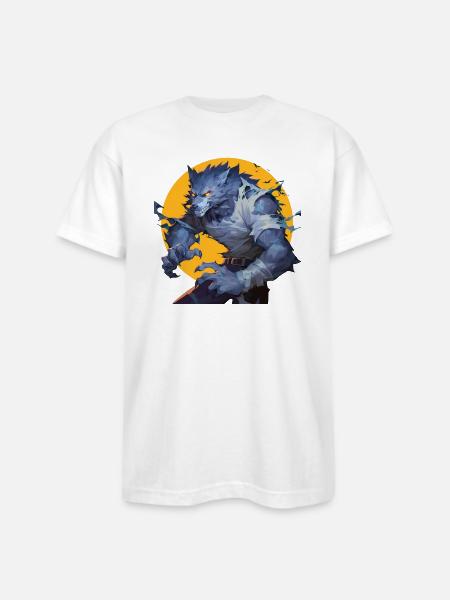 Werewolf Halloween - Bayside Unisex Heavyweight USA Made T-Shirt - white