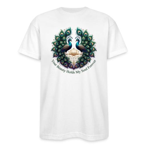 Your Beauty Holds My Soul Peacock Gifts T-Shirt - Bayside Unisex Heavyweight USA Made T-Shirt