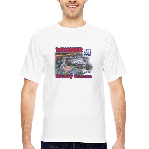 Brady Bacon #LetsRaceTwo Winner - Bayside Unisex Heavyweight USA Made T-Shirt