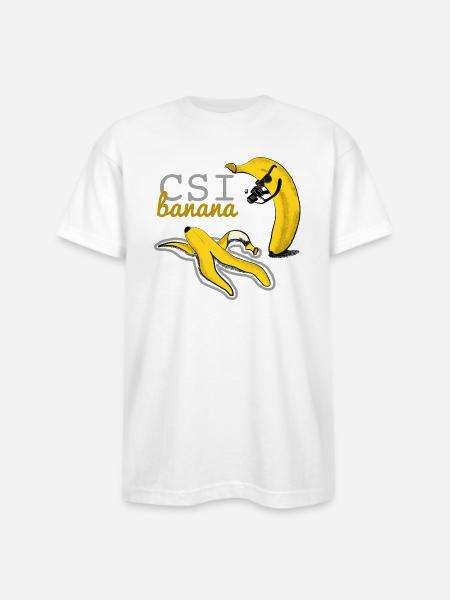 CSI BANANA - banana kill - Bayside Unisex Heavyweight USA Made T-Shirt - white