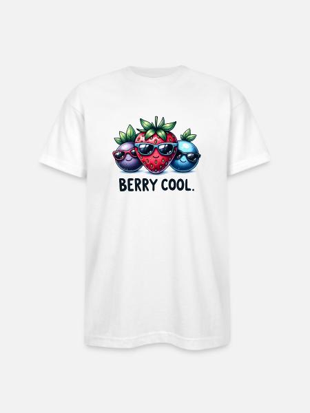 Funny Berry Cool - Bayside Unisex Heavyweight USA Made T-Shirt - white