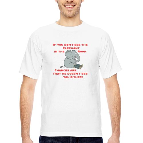 Elephant in the Room Meme - Bayside Unisex Heavyweight USA Made T-Shirt