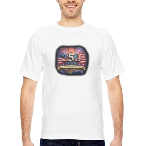 USA 250th Celebration - Bayside Unisex Heavyweight USA Made T-Shirt