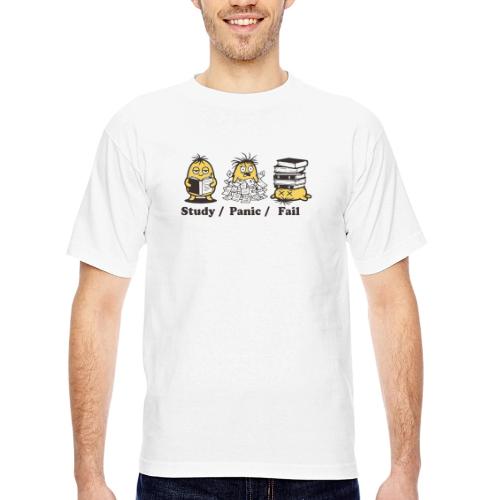 Funny Student Study Panic Fail Back To School - Bayside Unisex Heavyweight USA Made T-Shirt