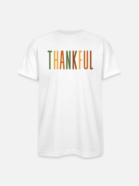 Thankful - Bayside Unisex Heavyweight USA Made T-Shirt - white