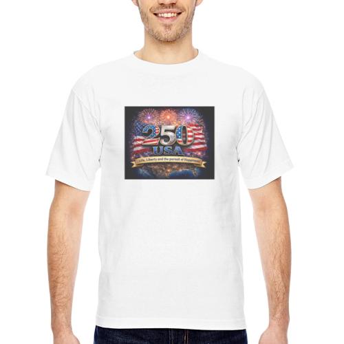USA 250th Celebration - Bayside Unisex Heavyweight USA Made T-Shirt