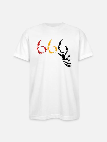 666 skull v2 (© alteerian) - Bayside Unisex Heavyweight USA Made T-Shirt - white