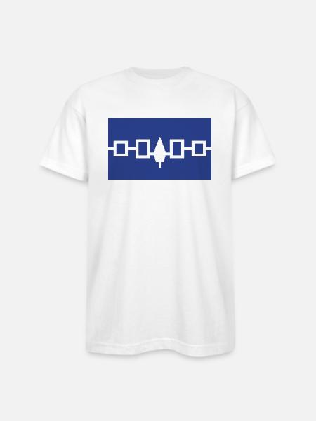 Iroquois Flag - Bayside Unisex Heavyweight USA Made T-Shirt - white