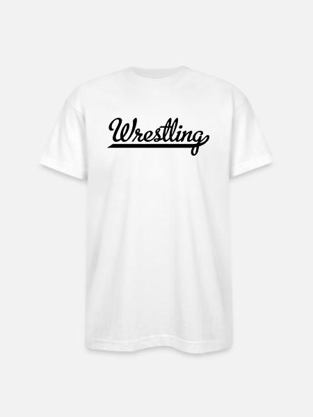 wrestling - Bayside Unisex Heavyweight USA Made T-Shirt - white