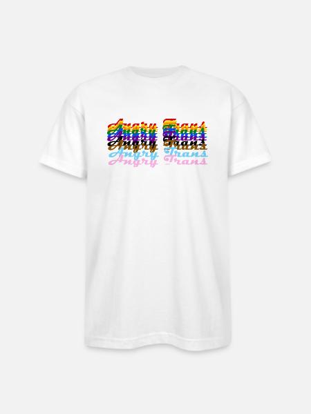 Angry Trans - Bayside Unisex Heavyweight USA Made T-Shirt - white