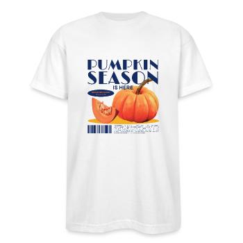 Pumpkin Season - Bayside Unisex Heavyweight USA Made T-Shirt - white - Front - Anthony (185cm)