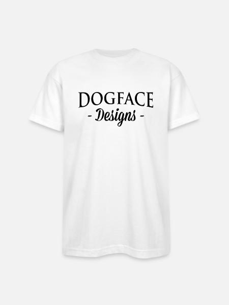 dogface-sleeve-dark - Bayside Unisex Heavyweight USA Made T-Shirt - white