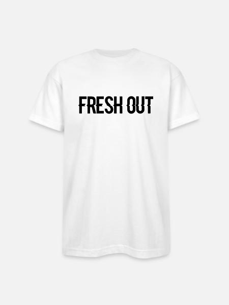 fresh out - Bayside Unisex Heavyweight USA Made T-Shirt - white