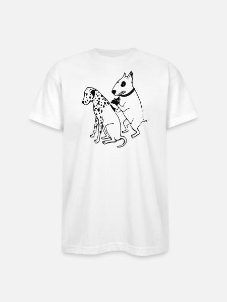 DALMATIAN DOG, TATTOO - Bayside Unisex Heavyweight USA Made T-Shirt - white