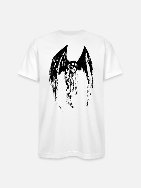 The Mothman - Bayside Unisex Heavyweight USA Made T-Shirt - white