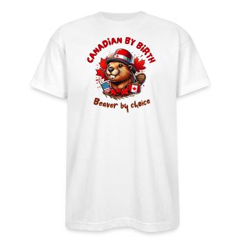 Canadian by birth - Bayside Unisex Heavyweight USA Made T-Shirt - white - Front - Anthony (185cm)