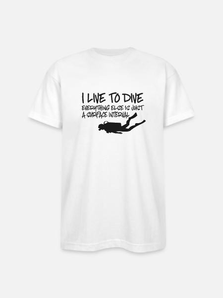 scuba diving - Bayside Unisex Heavyweight USA Made T-Shirt - white