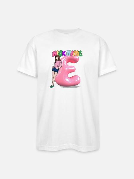 Nick Name E - Bayside Unisex Heavyweight USA Made T-Shirt - white