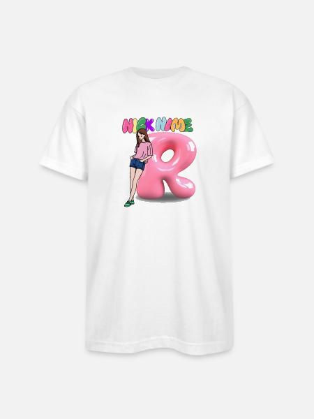 Nick Name R - Bayside Unisex Heavyweight USA Made T-Shirt - white