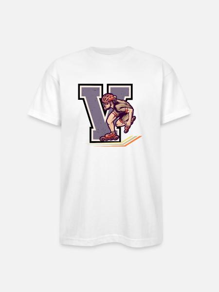 Rollerblading Velocity - V Series - Bayside Unisex Heavyweight USA Made T-Shirt - white