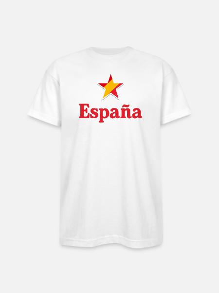 Stars of Spain - España - Bayside Unisex Heavyweight USA Made T-Shirt - white