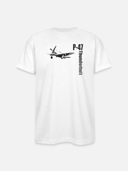 P-47 - Bayside Unisex Heavyweight USA Made T-Shirt - white