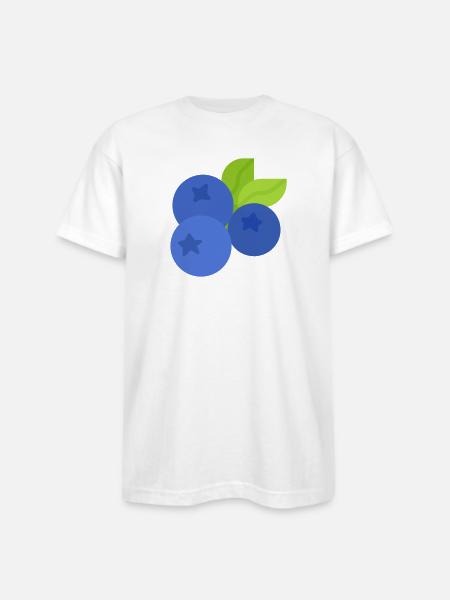 Fresh Blueberry Botanical Illustration - Bayside Unisex Heavyweight USA Made T-Shirt - white