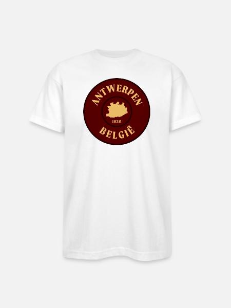 Antwerp Crest 1830 Emblem - Bayside Unisex Heavyweight USA Made T-Shirt - white