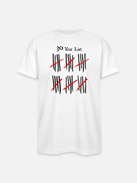 Crossed Tally Minimalism - Bayside Unisex Heavyweight USA Made T-Shirt - white