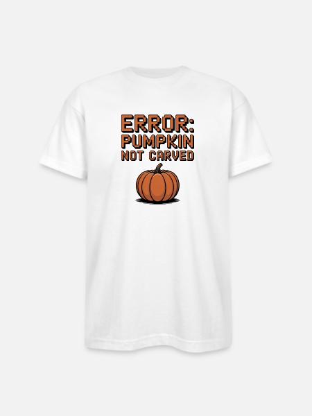 Error: Pumpkin Not Carved - Bayside Unisex Heavyweight USA Made T-Shirt - white