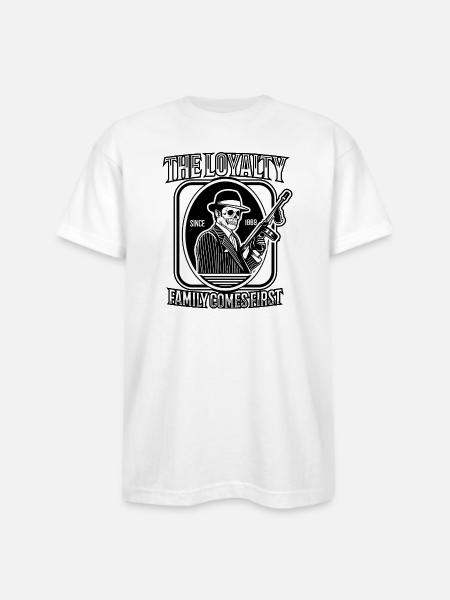 Loyalty Family Comes First - Bayside Unisex Heavyweight USA Made T-Shirt - white