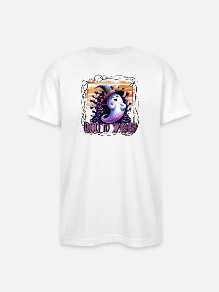 Whimsical Ghost Boo to You - Bayside Unisex Heavyweight USA Made T-Shirt - white