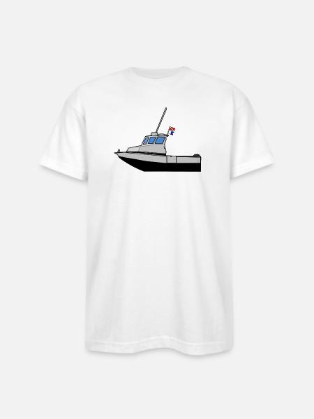 Scuba Boat - Bayside Unisex Heavyweight USA Made T-Shirt - white