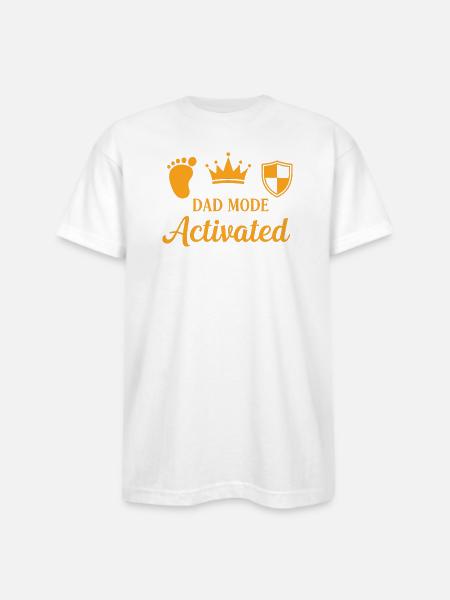 Dad Mode Activated - Bayside Unisex Heavyweight USA Made T-Shirt - white
