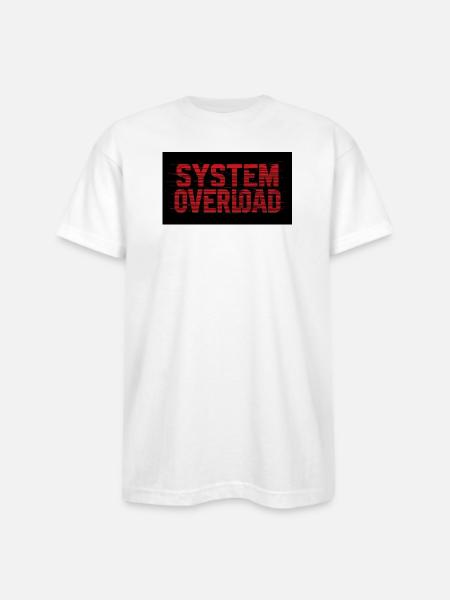 System Overload Glitch Text - Bayside Unisex Heavyweight USA Made T-Shirt - white